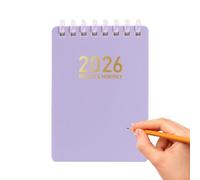 Agenda compatta - Taccuino ad anelli 2026, bobina tascabile con display, pagine A7 con note, per cancelleria, organizer per scuola, lavoro, infermieristica