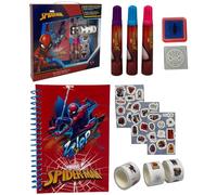 Agenda con accessori Spiderman Marvel per bambini 12 pezzi articoli di cancelleria diario colori adesivi timbro