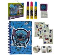 Agenda con accessori Stitch Disney per bambini 12 pezzi articoli di cancelleria diario colori adesivi timbro
