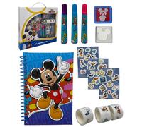 Agenda con accessori Topolino Disney per bambini 12 pezzi articoli di cancelleria diario colori adesivi timbro