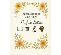 Agenda de bord 2025-2026 Prof de lettres : Cahier relevé de notes,15 classes pour 38 élèves | Carnet de bord professeur de lettres 2025 2026, Planning annuel & Planificateur de cours | Semainier, A4.