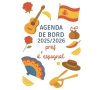 Agenda de Bord 2025-2026 Prof d'Espagnol : Carnet de Bord Enseignant 2025 2026 Espagnol | Cahier Relevé de Notes 15 Classes pour 30 Élèves, Planificateur des Cours, Calendrier Scolaires, Format A4.