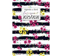 Agenda de Bord 2025 2026 Professeur A5: Planificateur de cours pour les enseignants | 12 mois d'août 2025 à juillet 2026 | Organiseur semainier et mensuel