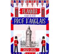 Agenda de bord 2025/2026 Professeur Anglais: Carnet de Bord et Planificateur - Cahier Journal Hebdomadaire | Grand Format A4