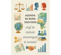 Agenda de bord 2025/2026 professeur de sciences économiques et sociales: Cahier Relevé de Notes 15 Classes, Carnet de Bord Enseignant 2025 2026 SES A4 ... de Stage , Organiseur de Cours, Semainier.