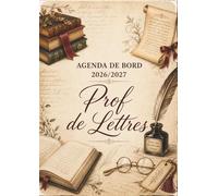 Agenda de bord 2026-2027 Prof de lettres : Cahier relevé de notes, pour 15 classes de 38 élèves | Carnet de bord professeur de lettres 2026 2027, ... & Planificateur de cours | Hebdomadaire A4