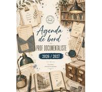 Agenda de bord 2026-2027 professeur documentaliste: Carnet de bord prof documentaliste 2026-202, Cahier relevé de notes 15 Classes | Planning Annuel, Planificateur de cours semainier A4.
