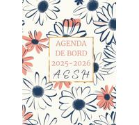 Agenda de Bord AESH 2025/2026 : Organiseur AESH 2025 2026 | Planificateur Semainier, Calendrier & Vacances Scolaire, Fiches de suivi des élèves en situation de handicap | Format A4.