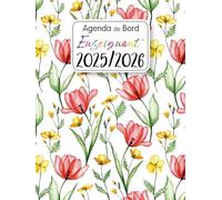 Agenda de Bord Enseignant 2025-2026 A4: Grand Planificateur de cours pour les Professeurs | 12 mois d'août 2025 à juillet 2026 | Organiseur semainier et mensuel