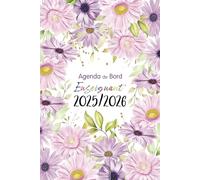 Agenda de Bord Enseignant 2025-2026: Planificateur de cours pour les Professeurs | 12 mois d'août 25 à juillet 26 | Organiseur semainier et mensuel