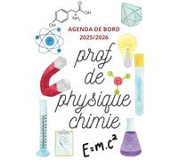 Agenda de Bord Enseignant 2025/2026 Prof de Physique Chimie: Cahier Relevé de Notes pour 18 Classes | Carnet de Bord Professeur de Physique Chimie 2025 2026 | Planificateur de Cours, Semainier | A4.