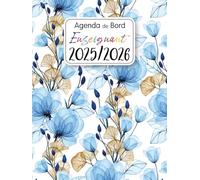 Agenda de Bord Professeur 2025-2026 A4: Grand Planificateur de cours pour les enseignants | 12 mois d'août 2025 à juillet 2026 | Organiseur semainier et mensuel