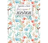 Agenda de Bord Professeur 2025-2026 A4: Grand Planificateur de cours pour les enseignants | 12 mois d'août 2025 à juillet 2026 | Organiseur semainier et mensuel