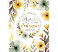 Agenda de Bord Professeur 2025-2026: Planificateur de Cours (Mensuel-Semainier) pour Enseignant de Lycée et Collège - Carnet de Bord Format A4 avec couverture Fleurs rose