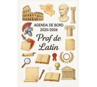 Agenda de bord professeur de latin 2025-2026 : Cahier relevé de notes, pour 12 classes de 38 élèves | Carnet de bord prof latin 2025 2026, Planning annuel & Planificateur de cours | Semainier, A4.