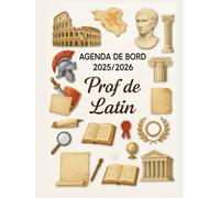 Agenda de bord professeur de latin 2025-2026 : Cahier relevé de notes, pour 12 classes de 38 élèves | Carnet de bord prof latin 2025 2026, Planning annuel & Planificateur de cours | Semainier, A4.