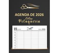 Agenda de citas peluquería 2026: Cuaderno grande dia por pagina , con hora 07h00 - 22h30 Intervalo de 30 minutos - 12 meses, para salon