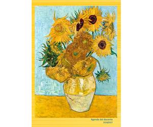 Agenda del docente 2026/2027 settimanale: pianificatore didattico per docenti, l'intera settimana in due pagine. Arte in copertina, "I girasoli", Vincent Van Gogh, per i veri amanti dell'arte.