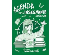 AGENDA DELL'INSEGNANTE 2025/2026: Planner SETTIMANALE in BIANCO E NERO per Docenti della Scuola Primaria