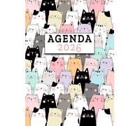 Agenda día por página 2026: Planificador diario y mensual ,12 meses, 365 dias, regalo para amante de los gatos, veterinario, estudiante de veterinaria