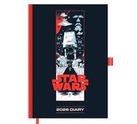 Agenda Diario compatibile con Star Wars 2026, 12 mesi, Giornaliera, Con Segnalibro, portamatita elastico, Formato A5 cm 15x21h + penna a scatto e segnalibro