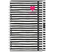 Agenda Famiglia Libro A5 Strisce 2024 Pratica agenda a libro con elastico e portapenne. Elegante calendario familiare con 5 colonne. Agenda 2024.