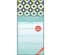 Agenda familiare retrò 2023 - Timer familiare 22 x 45 cm - con date di vacanza - 5 colonne - Planner da parete - con molte informazioni aggiuntive - Alpha Edition