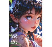 Agenda Fille: Fée, Elfe, Féérique | Une page par jour | A COLORIER | 12x17 | Primaire Collège | cp ce1 ce2 cm1 CM2 | 8 ans 9 ans 10 ans 6ème 5ème 4ème ... Anime Kawaii Chibi Cute Papillons Mignons