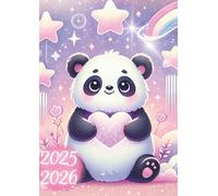 Agenda Fille: Panda Kawaii | JOURNALIER 1 jour 1 page | Format standard 12x17 cm | Primaire, Collège | pour Filles 7 ans 8 ans 9 ans 10 ans | Anime ... 3eme | Enfant Ado Elève d'école élémentaire
