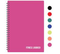 Agenda fitness in plastica rosa - diario di allenamento non datato - formato A5, carta spessa, rilegatura forte - diario di allenamento elegante e minimalista