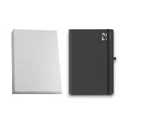 Agenda Giornaliera 2025, 12 Mesi f.to 17x24 cm - Amelia, Calendario e Astuccio Incluso, Chiusura con Elastico, Diario da Gennaio a Dicembre, in Carta FSC Certificata, Copertina morbida (Nero)
