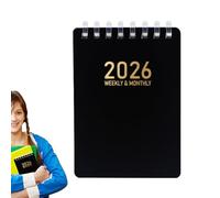 Agenda giornaliera 2026 con anelli, formato tascabile, morbida, formato A7, per appunti sul campo, riunioni, scuola, università, giurisprudenza, aule