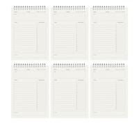 Agenda giornaliera a doppio filo, 160 pagine, senza data, lista di controllo, blocco note per pianificazione quotidiana e gestione del tempo, 6 pezzi