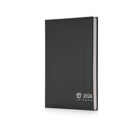 Agenda Giornaliera Charlie - Copertina Balacron Opaco, Carta Bianca, Sabato-Domenica Accoppiati, Colori Assortiti 21x30cm (Nero)