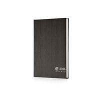 Agenda Giornaliera Charlie - Copertina Balacron Opaco, Carta Bianca, Sabato/Domenica Accoppiati, Colori Assortiti 17x24cm (Nero)