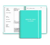 Agenda giornaliera non datata, agenda giornaliera non datata con orari, elementi di azione e follow-up, agenda giornaliera A4 per aumentare la produttività, quaderno degli appuntamenti per la gestione