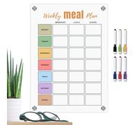Agenda giornaliera per frigoriferi - Weekly Magnetic Airyl bianco settimanale per la preparazione dei pasti planner con 6 penne colorate colorate penna colorata