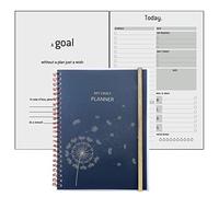 Agenda Giornaliero Senza Data A5 Spirale, Diario Senza Data con To Do List & Schedule, Extra Pagine di Nota Contatto Tracciamento Abitudin, Tasca, Elastica, Daily Planner per Scuola Famiglia Lavoro
