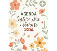 Agenda Infirmière Libérale: 2 JOURS PAR PAGE, Planificateur de tournée de 5h à 22h, grand format, toutes les 30min, +RDV patients +km +CA +bilan comptable