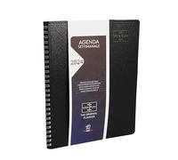Agenda INTEMPO Giornaliera 17x24 cm Spiralata VISTAPLAN Papercoat Nero 2025