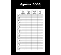Agenda journalier 2026: Planificateur de rendez-vous professionnels pour 1 personne - Intervalles de 30 minutes de 7h à 21h - Grand format A4
