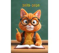 Agenda journalier année scolaire 2025-2026: Planificateur journalier petit format A5 pour collège, lycée, étudiant, enseignant ou usage professionnel, couverture chat rigolo