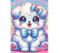 Agenda kawaii chien, chiot A COLORIER: scolaire, journalier, une page / Jour de septembre à juillet | Standard 12 x 17 cm | Pour école élémentaire, ... animaux mignons pour enfant, fille, garçon