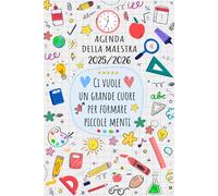 Agenda Maestra 2025 2026, Ci vuole un cuore grande per formare piccole menti: Diario per insegnati, Planificatore giornaliero e mensile, organizzare l'anno scolastico, A5.