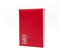 Agenda Mega 2026 Giornaliera 2 Pagine per Giorno Colore Rosso Formato A4