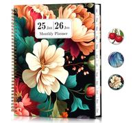 Agenda mensile 2025-2026, da gennaio 2025 a giugno 2026, 18 planner accademico mensile, 22,9 x 27,9 cm, a spirale, con rilegatura a doppio filo, grande planner mensile per ufficio, scuola e casa