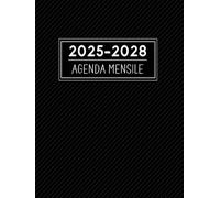 Agenda mensile 2025-2028: 4 anni da gennaio 2025 a dicembre 2028