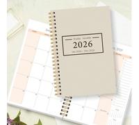 Agenda mensile 2026 rilegata a spirale formato A5, da gennaio a dicembre, con pagine per note, liste dei compiti e panoramica mensile, adatta per ufficio, scuola e uso domestico, accessori da scrivani