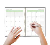 Agenda mensile - 21,5 x 14,8 x 17 cm, calendario con linguette, carta spessa, sezione note e liste di cose da, quaderno per l'anno accademico per casa, ufficio o scuola, libro degli appuntamenti
