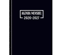Agenda Mensuel 2026-2027 deux ans: Planificateur 24 Mois, Du 1 janvier 2026 jusqu'a le 31 Décember 2027, |Théme: Noir |